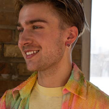 Heart In Circle Silver-Plated Recycled Metal Earrings