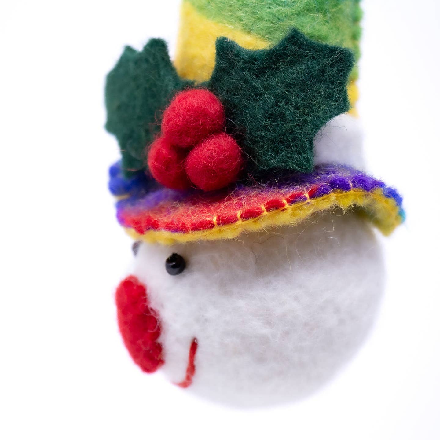 Rainbow Top Hat Snow Friend Felt Ornament