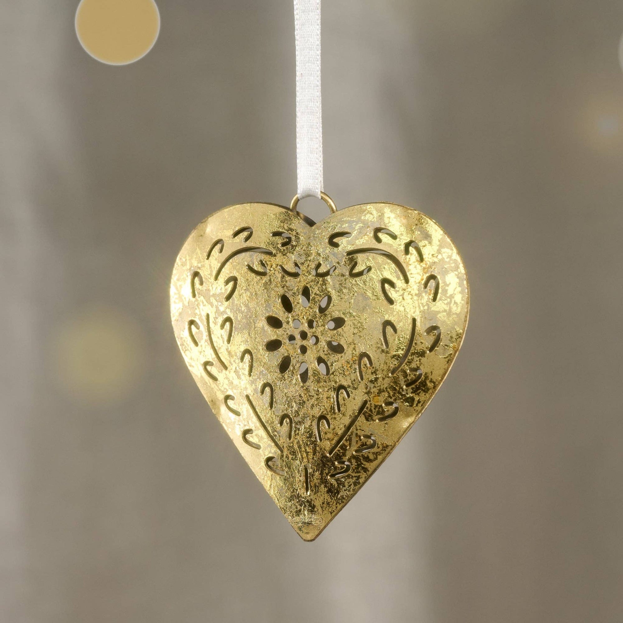 Gold Iron Heart Ornament