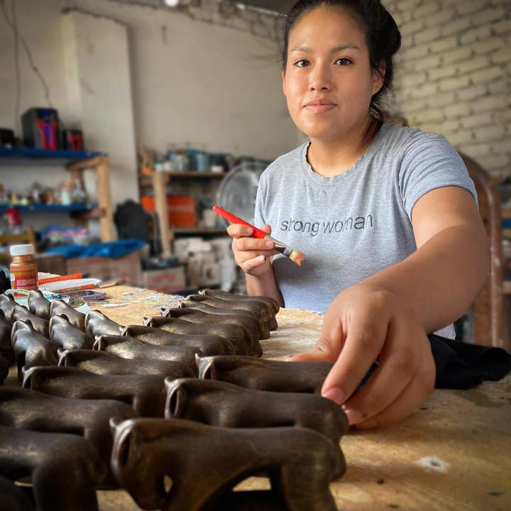 Burgundy/Bronze Serene Ceramic Nativity (5.5&quot; H) - Set of 5