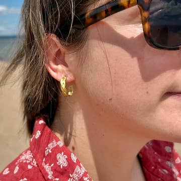 Silver-Plated Braided Hoop Earrings