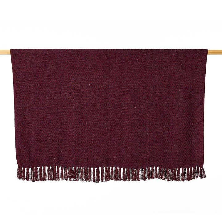 Plum Diamond Rethread Cotton Throw (60" x 50")