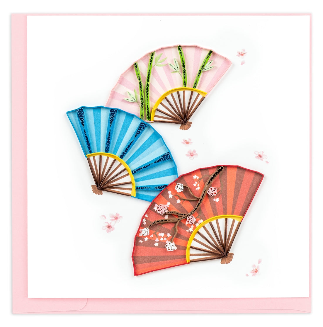 Quilled Decorative Fans Greeting Card
