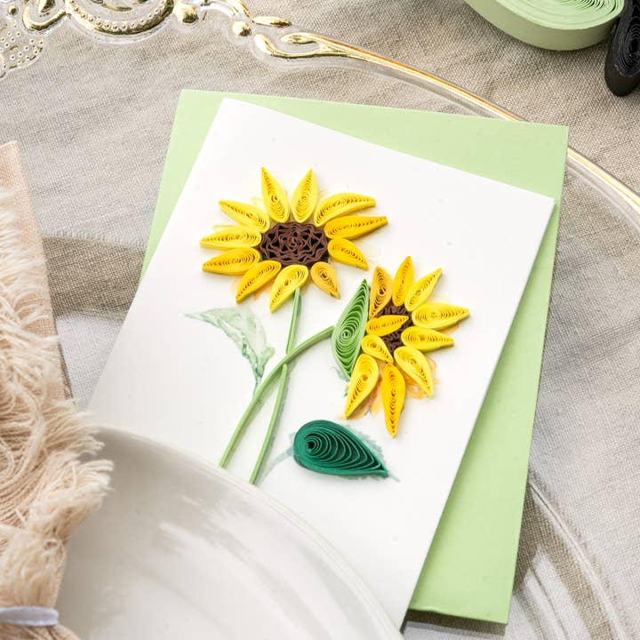 Quilled Sunflower Bouquet Gift Enclosure