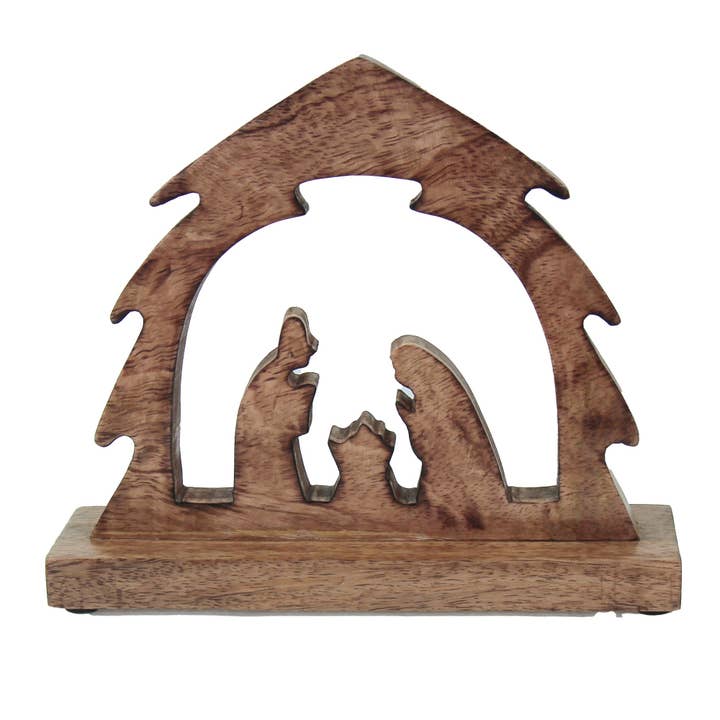 Mango Wood Silhouette Nativity