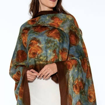 Earth Tones Reena Fine Wool Shawl