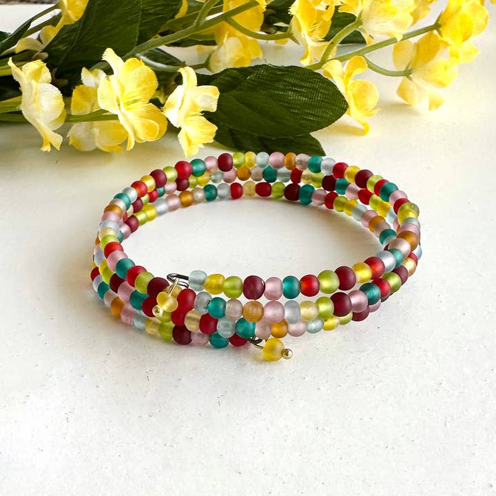Spiral Kaleidoscope Glass Bracelet