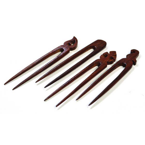 Double Shesham Wood Hair Pin - Assorted