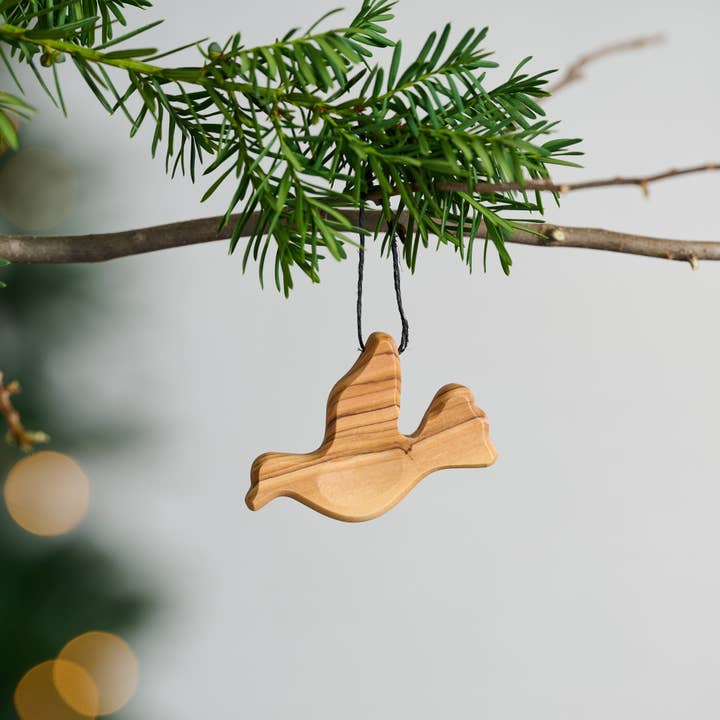 Pocket Peace Dove Olive Wood Ornament