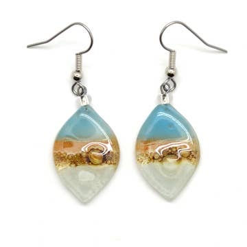 Tiny Almond Glass Earrings - Assorted