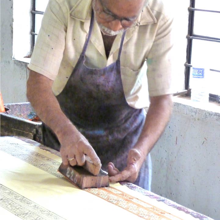 Ivy Sienna Block Print Cotton Napkin - Set of 4