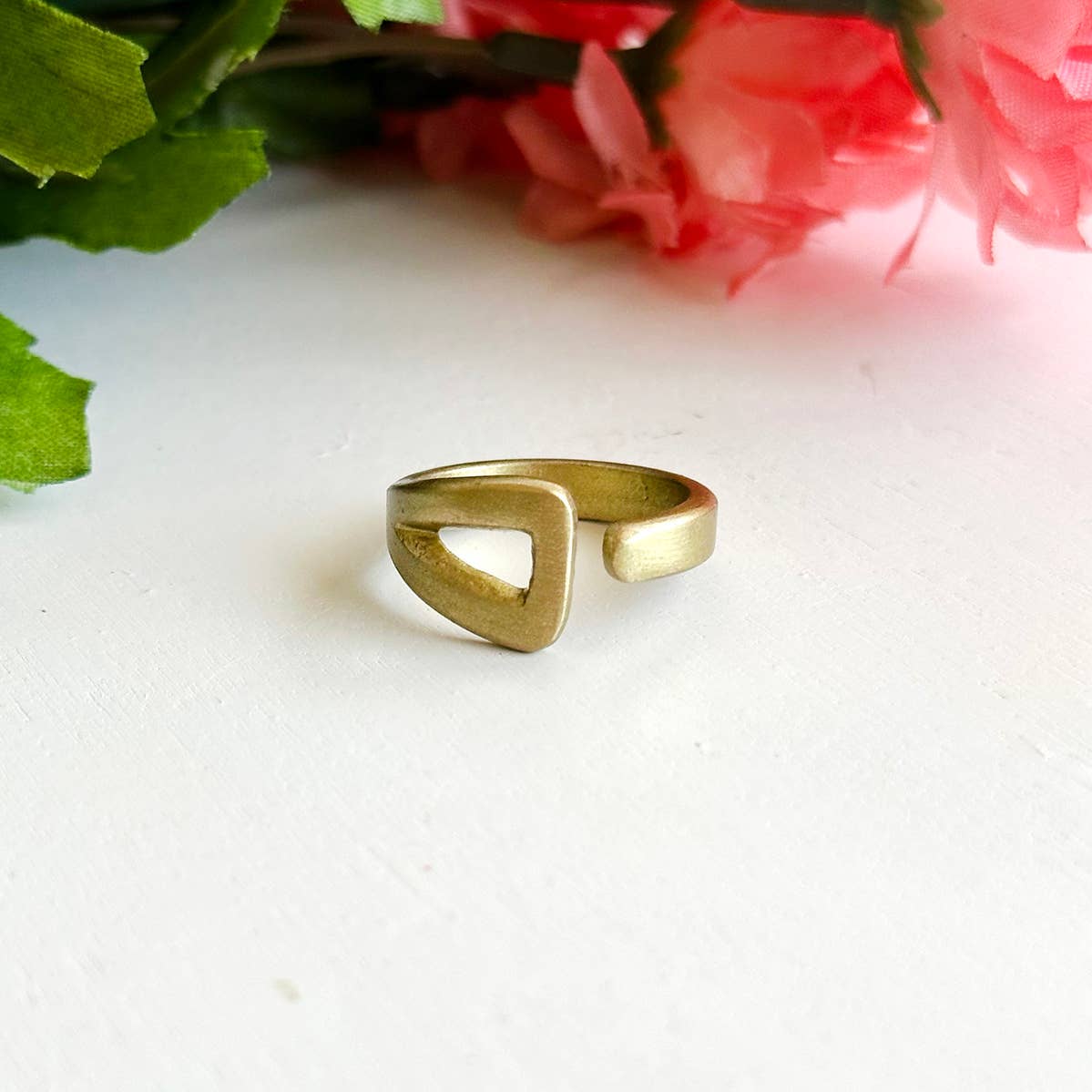 Gold-Plated Open Triangle Wrap Ring
