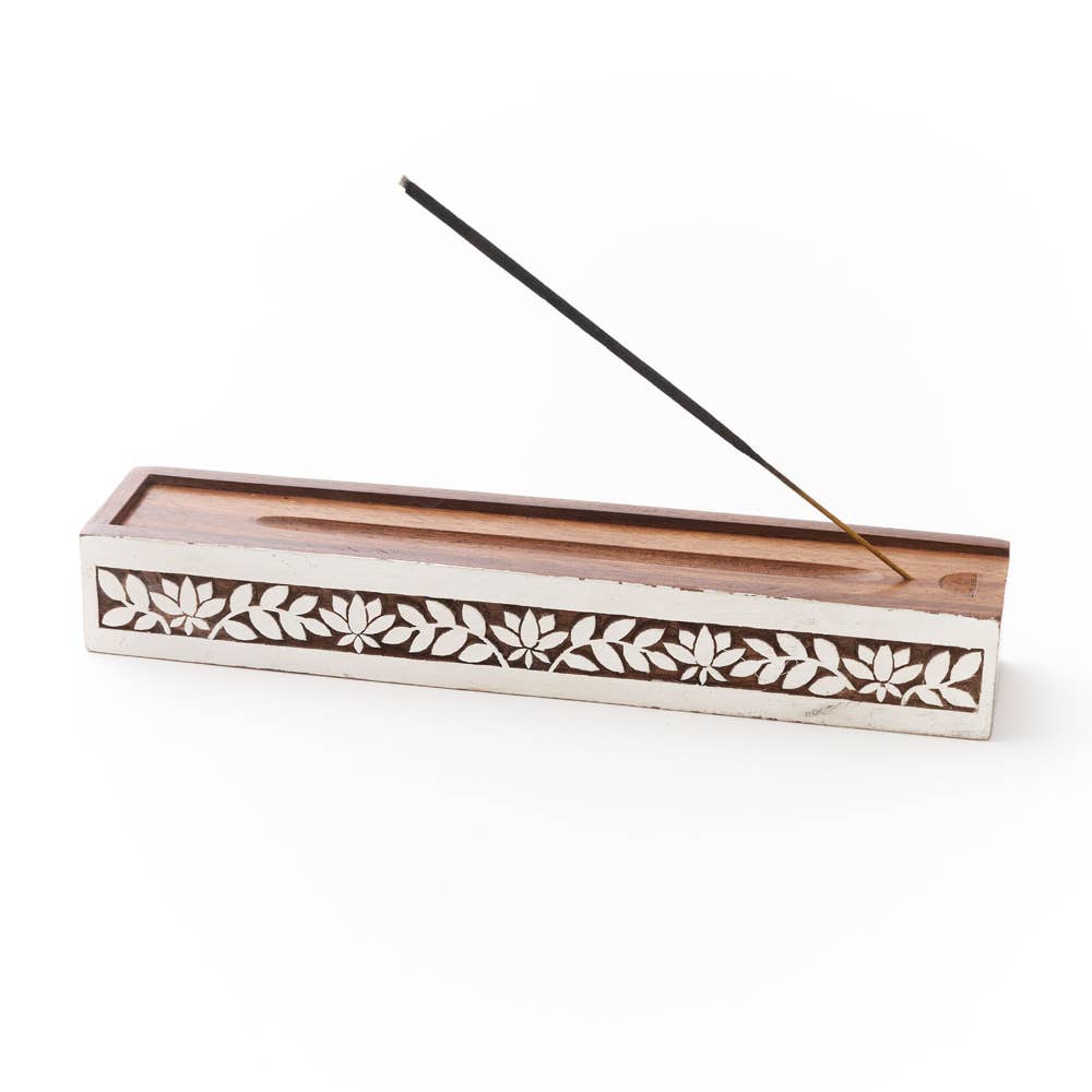 Carved Shesham Wood Incense Box/Burner
