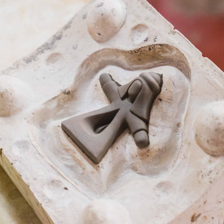 Burgundy/Bronze Serene Ceramic Nativity (5.5&quot; H) - Set of 5