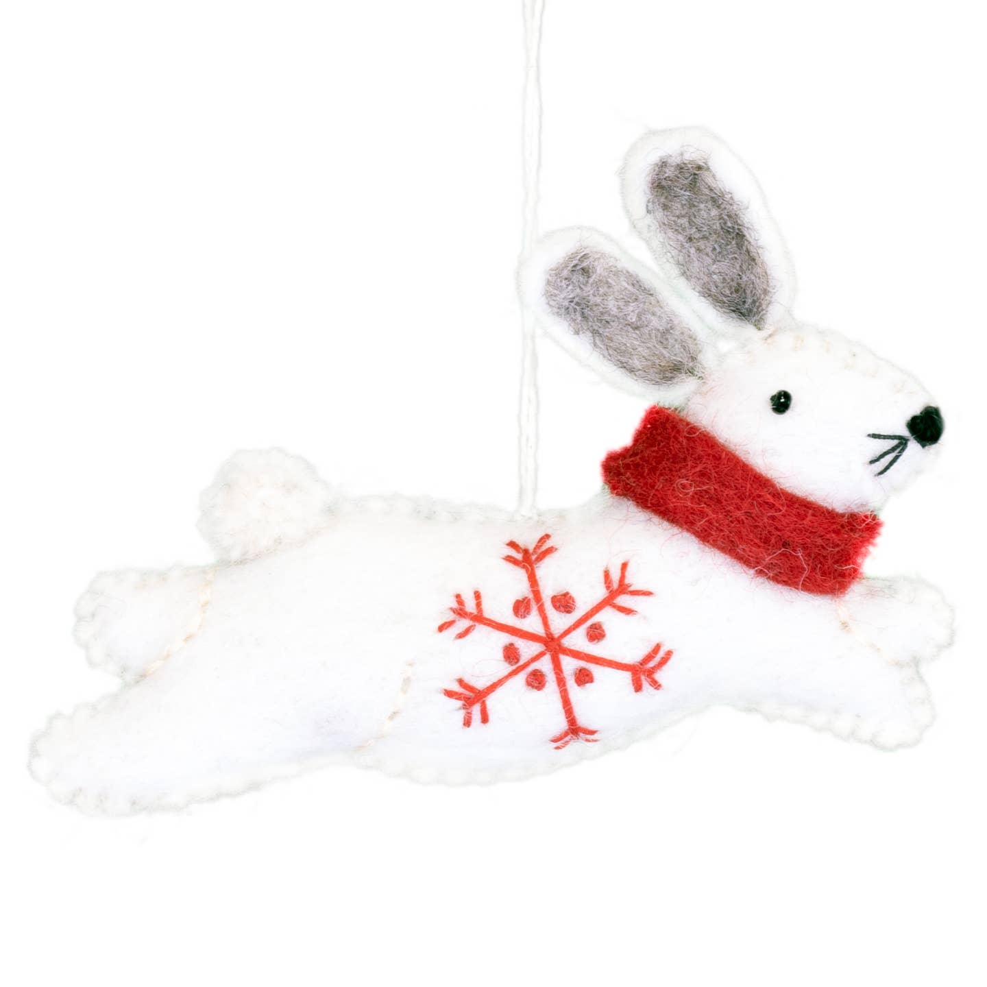 Bunny Snowflake Felt Ornament