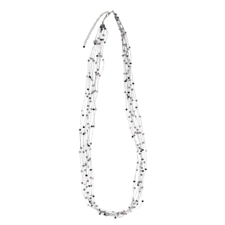 Airy Multi-Thread Glass Necklace (34" L)