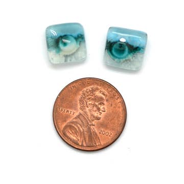 Square Glass Stud Earrings - Assorted