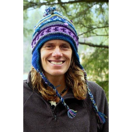 Striped Wool Earflap Hat - Assorted