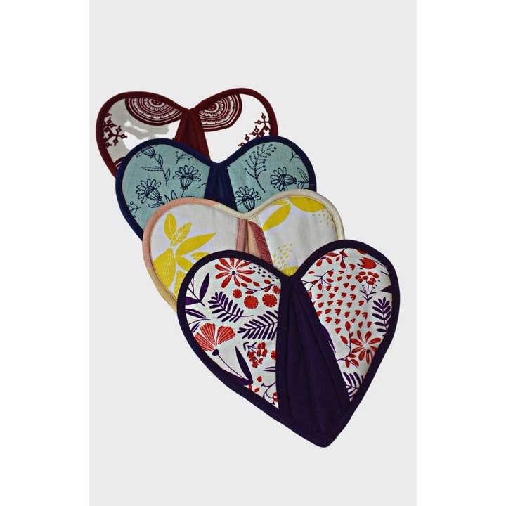 Heart-Shaped Cotton Potholder - Assorted