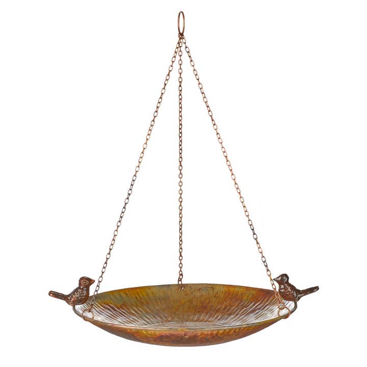 Sunburst Iron Hanging Birdbath