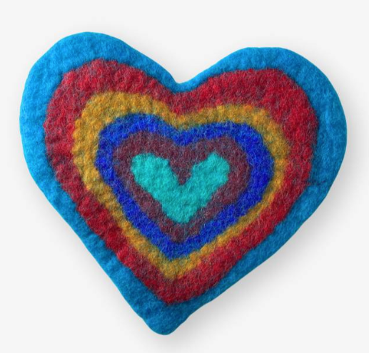 Heart-Shaped Felt Trivet - Assorted