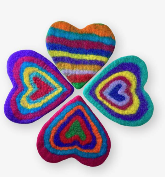 Heart-Shaped Felt Trivet - Assorted