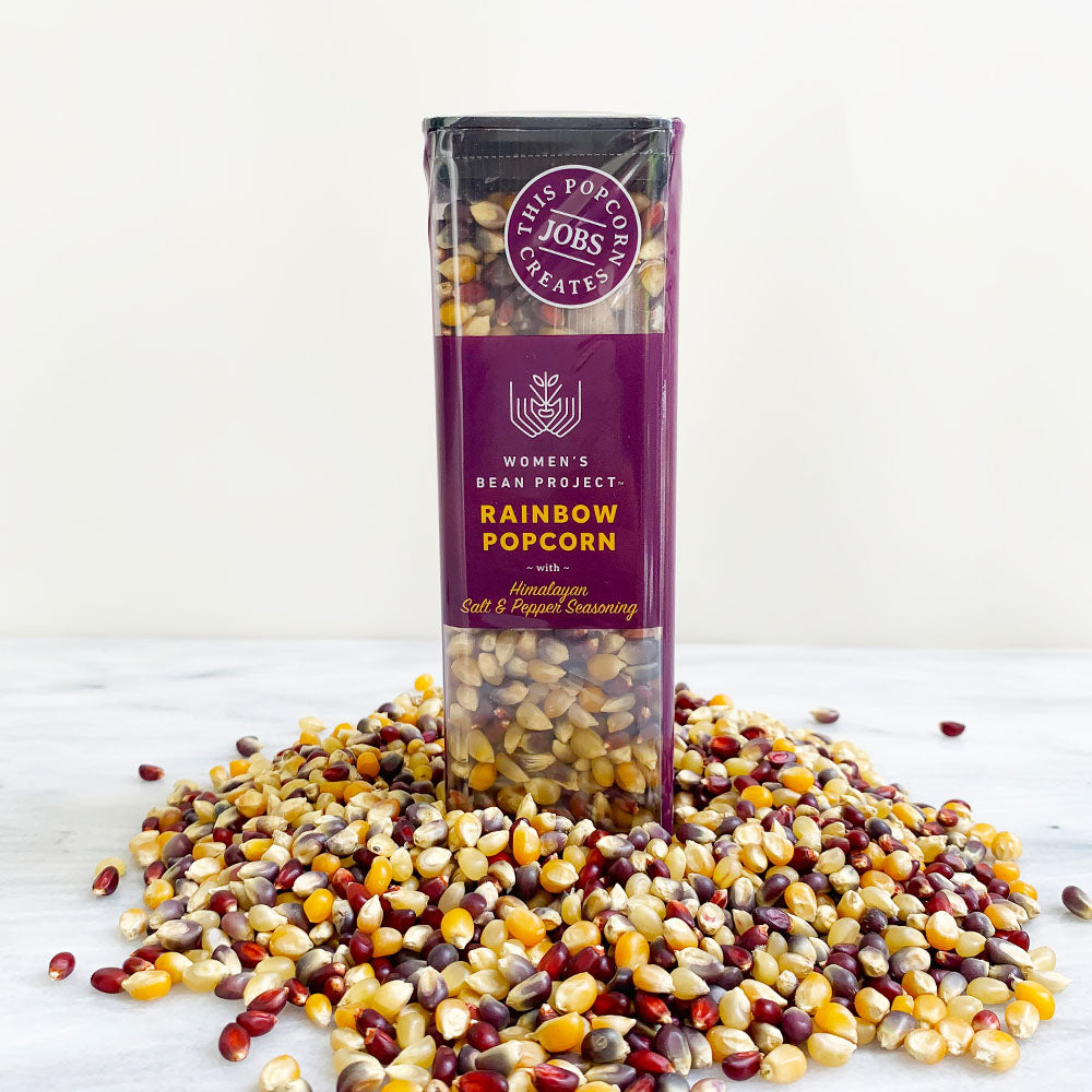 Rainbow Popcorn with Pink Himalayan Salt & Pepper