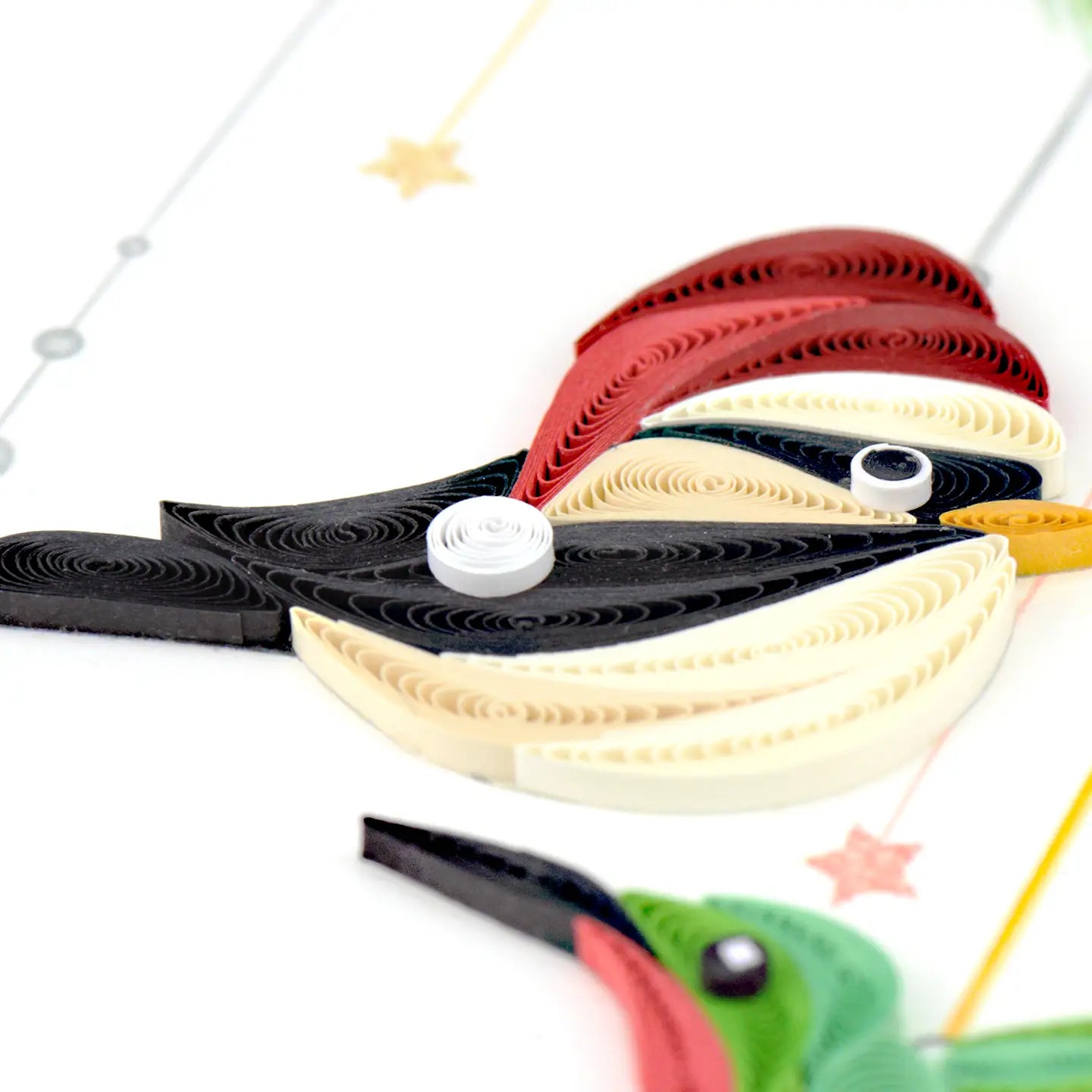 Holiday Bird Ornament Quilled Card