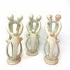 Natural Soapstone Family Sculpture - 2 Parents, 3 Children - Smolart