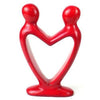 Handcrafted Soapstone Lover&#39;s Heart Sculpture in Red - Smolart