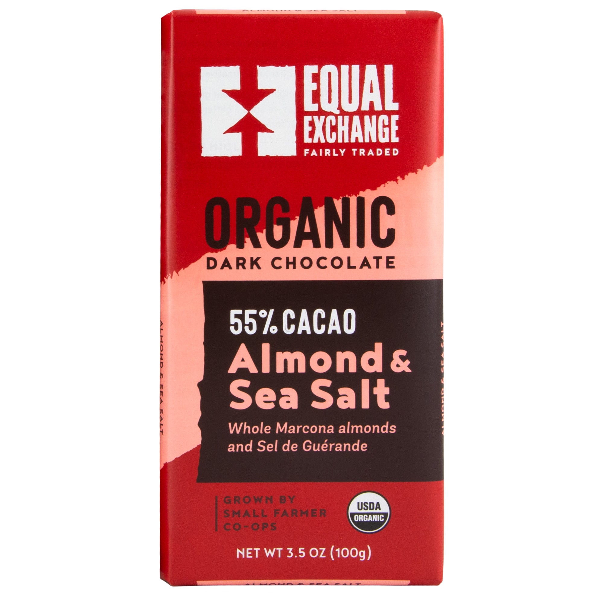 Almond & Sea Salt Organic Dark Chocolate - Equal Exchange -3.5 oz