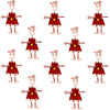Set of 10 Dancing Girl Santa Pins - Creative Alternatives