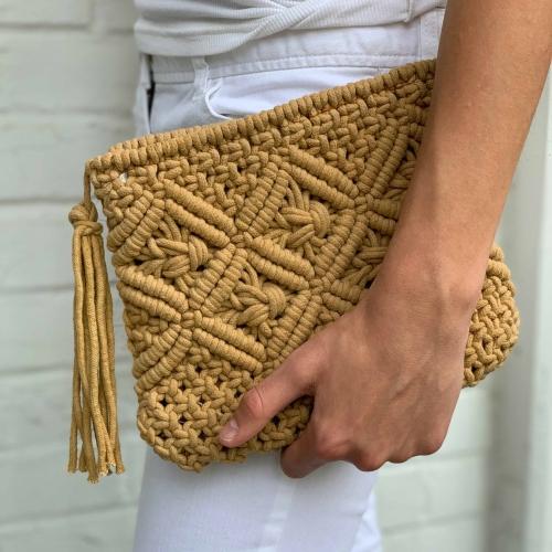 Macrame discount clutch bag