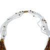 Multistrand Maasai Bead Necklace, White and Gold