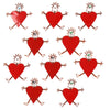 Set of 10 Dancing Girl Heart Body Pins in Red - Creative Alternatives