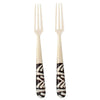 Long Batik Bone Appetizer Forks, Set of 2