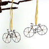 Recycled Bicycle Tree Ornament, Set of Two