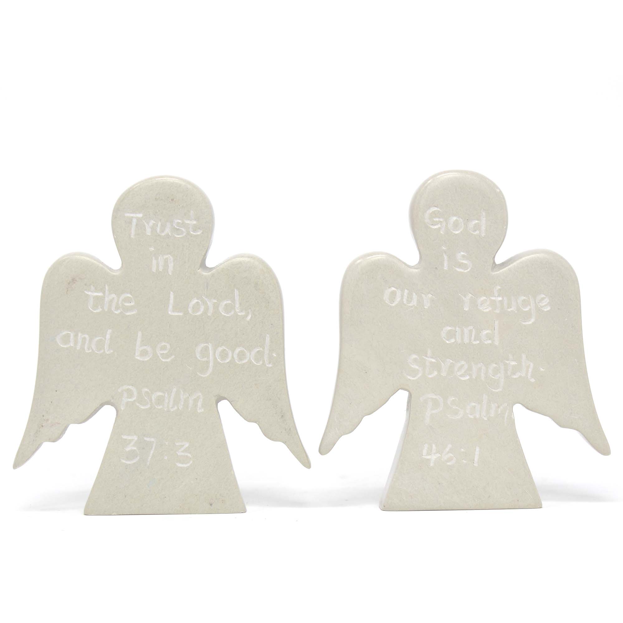 Angel Devotional Tokens with Psalm Inscriptions, Set of 2