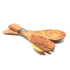 Olive Wood Serving Set, Small with Batik Inlay