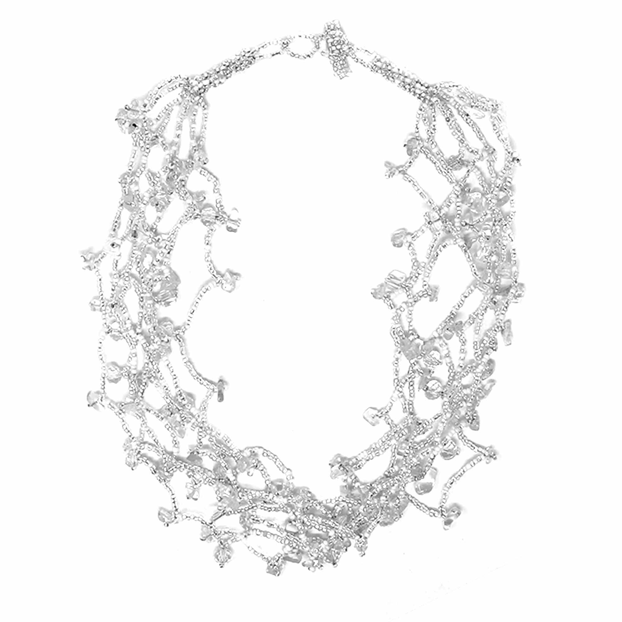 Chunky Stone Necklace - Silver