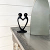 Handcrafted Soapstone Lover&#39;s Heart Sculpture in Black - Smolart