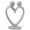 Handcrafted Soapstone Lover&#39;s Heart Sculpture in White - Smolart