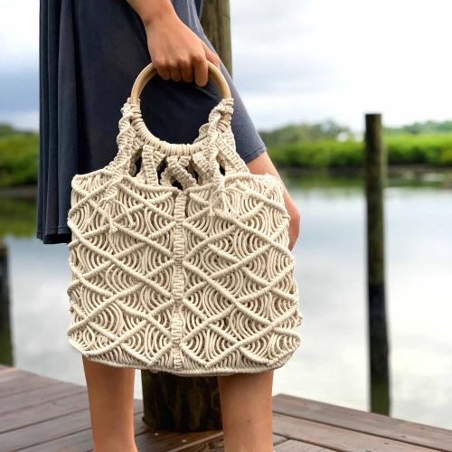 The macrame bag is made of cotton rope, convenient and simple, Vietnam  handicraft : r/macrame