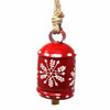Recycled Rustic Red and White Snowflake Iron Hanging Bell