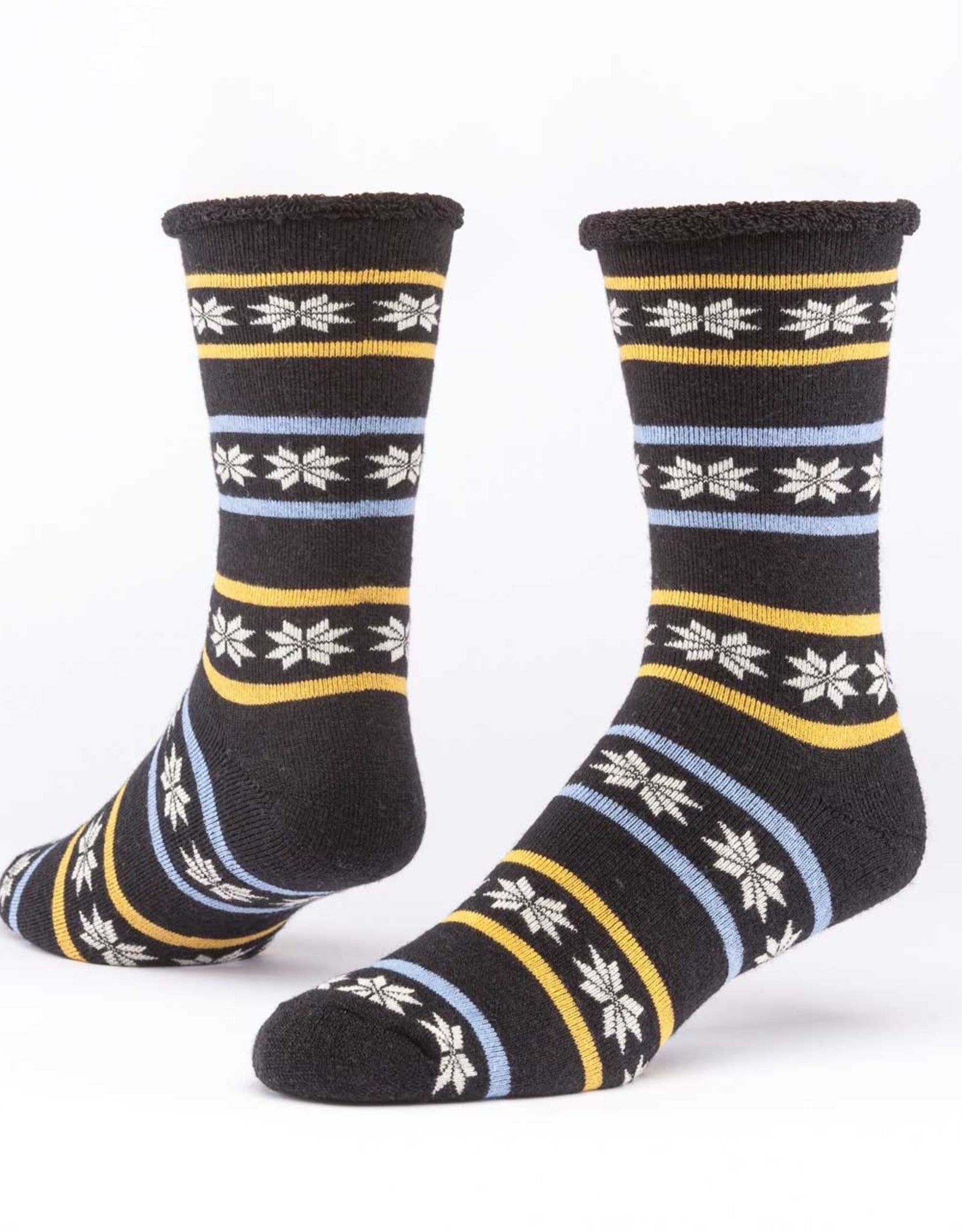 Wool Snuggle Socks - Poinsettia Black