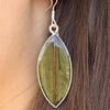 Earrings, Natural Leaf in Resin