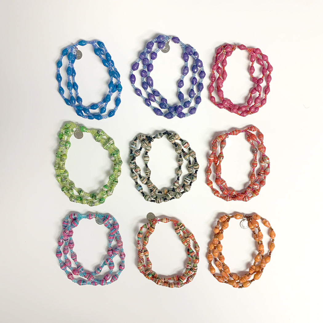  Handmade Recycled Plastic Bracelet-100% Recycled Plastic Beaded  Bracelet (6mm, Green) : Handmade Products