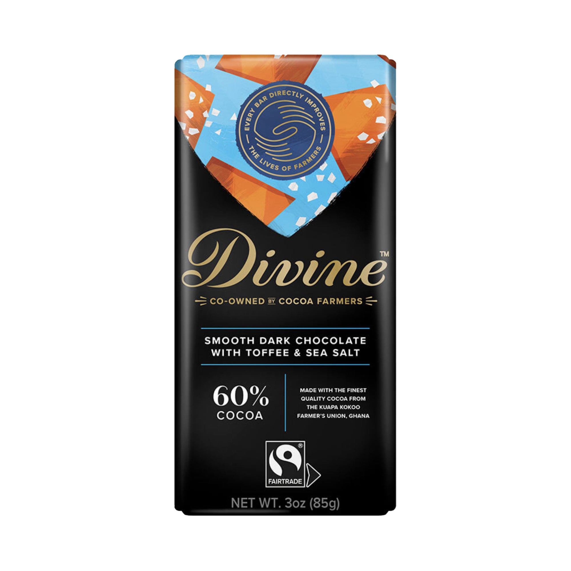 Dark Chocolate Toffee Sea Salt - Divine Chocolate - 3 oz