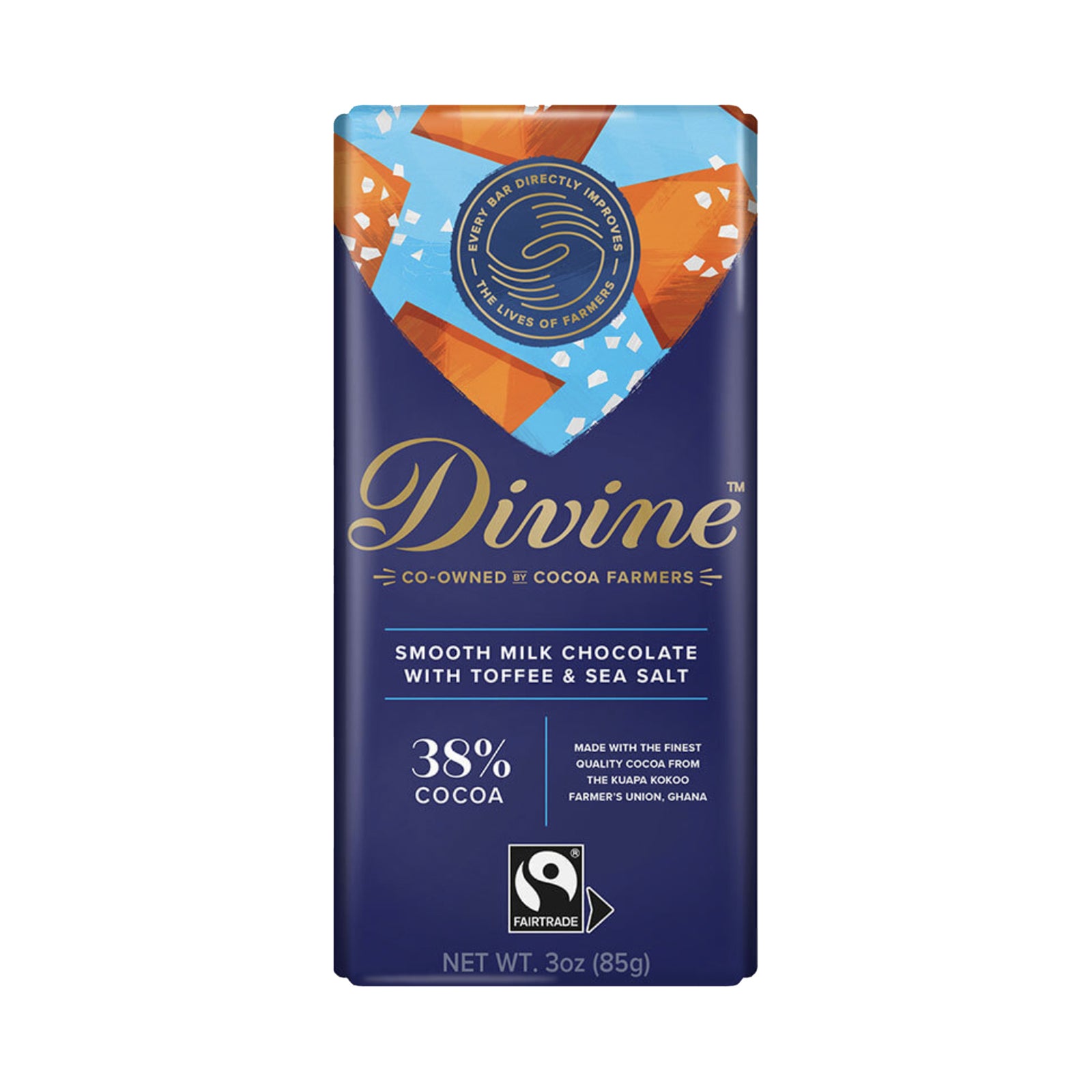 Milk Chocolate Toffee Sea Salt - Divine Chocolate - 3 oz