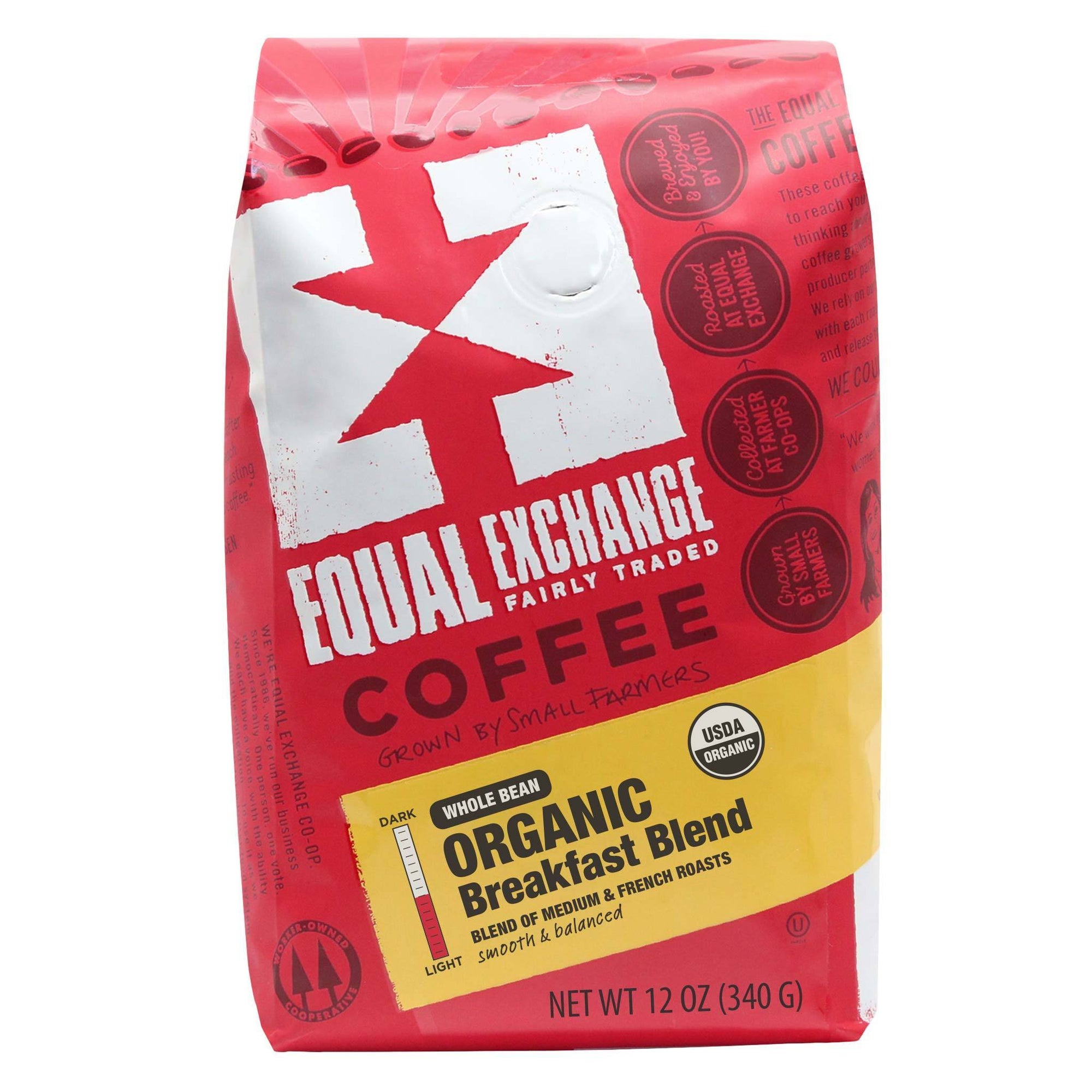 Breakfast Blend Organic Coffee 12oz- Equal Exchange - Whole Beans